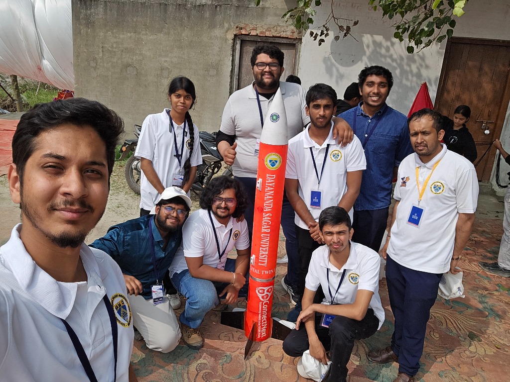 Team Selfie with Digital Twin Rocket Model